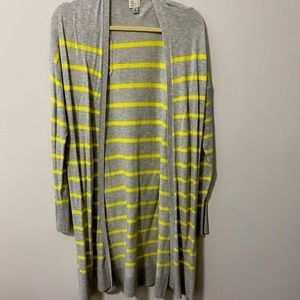 A new day long striped cardigan gray and yellow